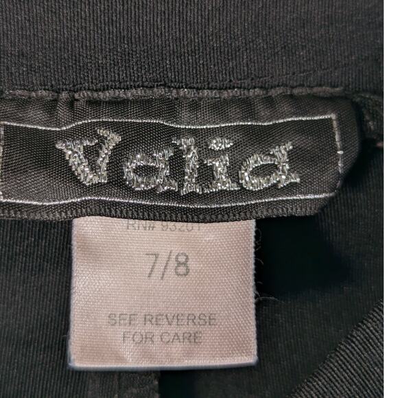 Valia 7/8 Black Cropped Dress Pants Women Belted Waist Canada Stretch Office - Picture 3 of 4